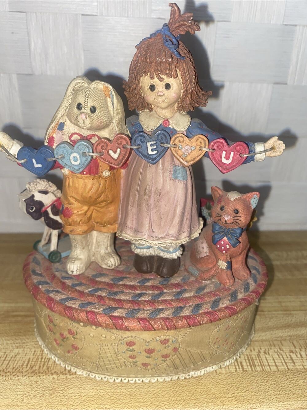 San Francisco Music Box Co “You Light Up My Life”-Love U Girls With Animals 1996